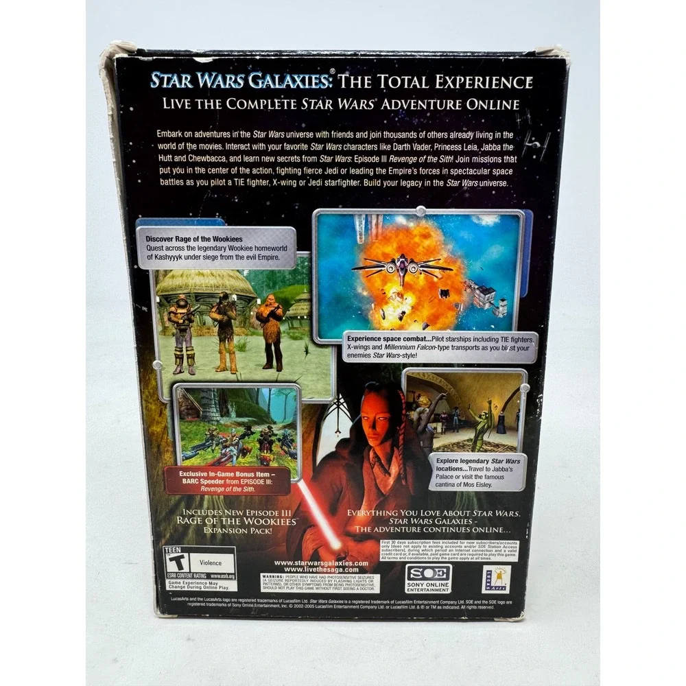 Star Wars Galaxies The Total Experience PC 2005 LucasArts 5-Disc Set Big Box